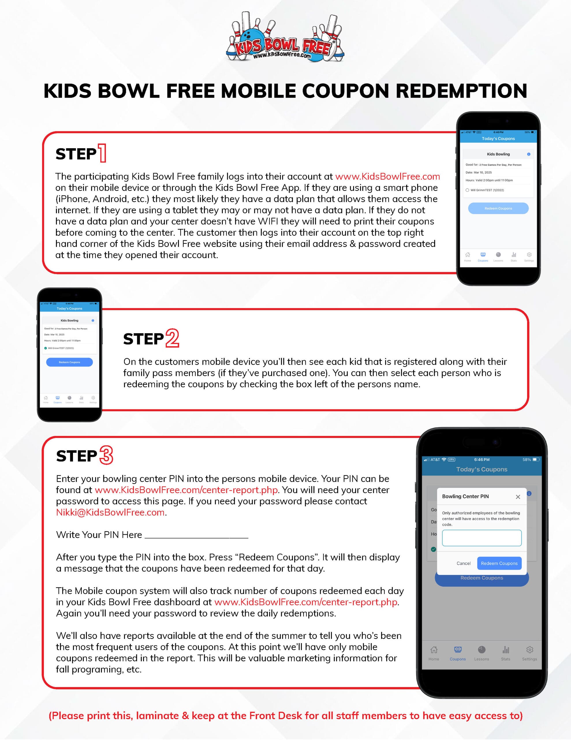 #665241 - Kids Bowl Free Mobile Redemption Instruction Sheet - Letter P
